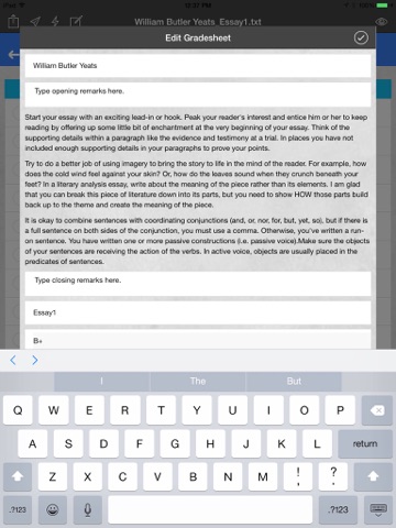 essay grader ipad review Quick key does this while also saving time use a mobile device or school-issued tablet to grade 100 paper exit tickets, quizzes, formative assessments, benchmark or unit exams in less than 5 minutes give students instant feedback. essay grader ipad review Quick key does this while also saving time use a mobile device or school-issued tablet to grade 100 paper exit tickets, quizzes, formative assessments, benchmark or unit exams in less than 5 minutes give students instant feedback.