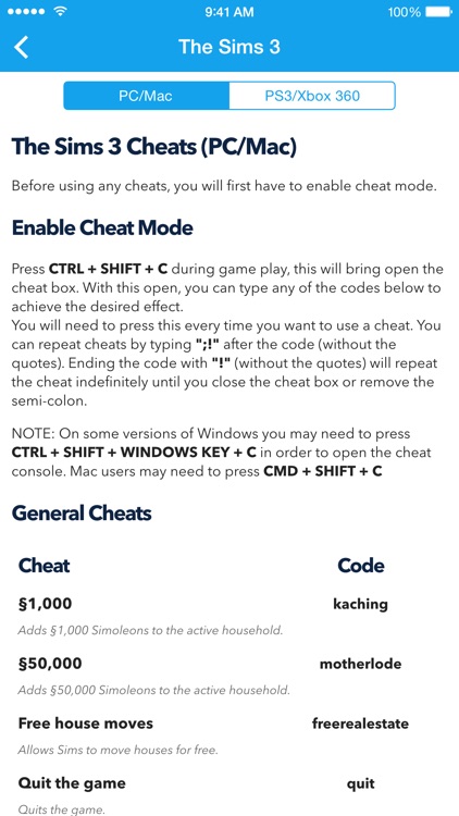 Game Cheats For Sims 3