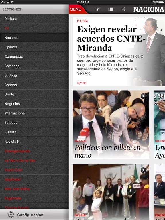 Captura de pantalla del iPad 2