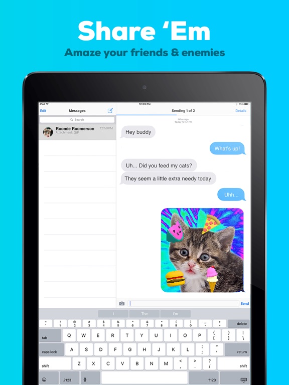 Screenshots of GIPHY Cam. The GIF Creator for iPad