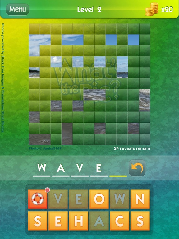 Screenshots of What's the Pic? ~ reveal the hidden object from the photo puzzle and guess what's the word for iPad